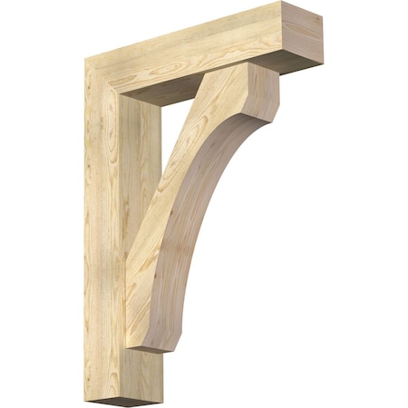 Ekena Millwork Legacy Block Rough Sawn Bracket w/ Offset Brace, Douglas Fir, 8"W x 32"D x 44"H BKT0806X32X44LEC05RDF
